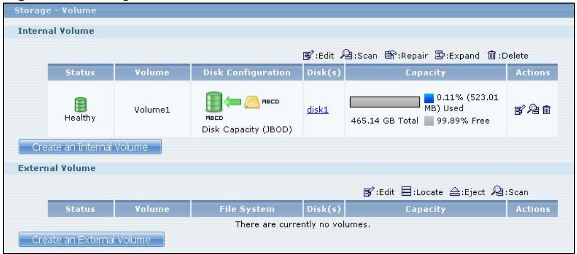 ZYXEL NSA221 - Storage Screen - 1