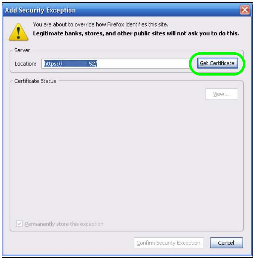 ZYXEL NSA221 - Click Get Certificate. - 1