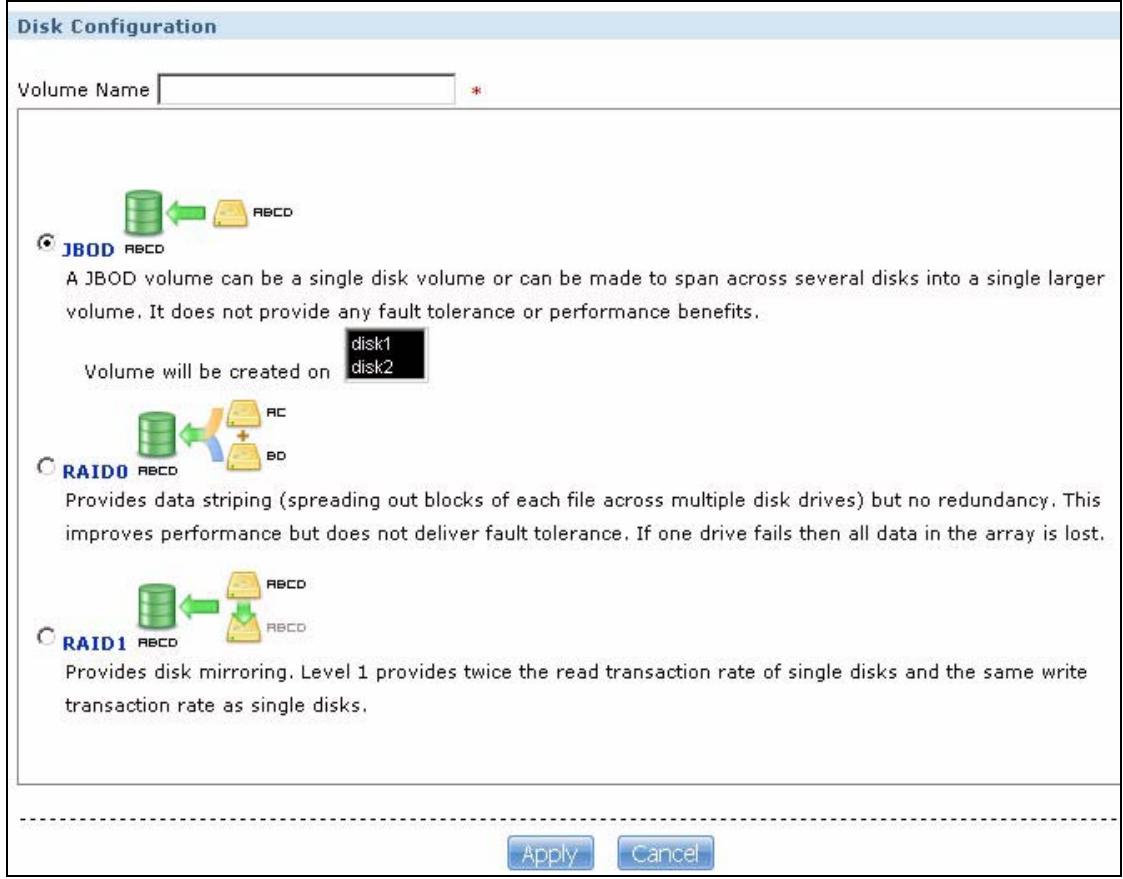 ZYXEL NSA221 - Creating an Internal Volume - 1