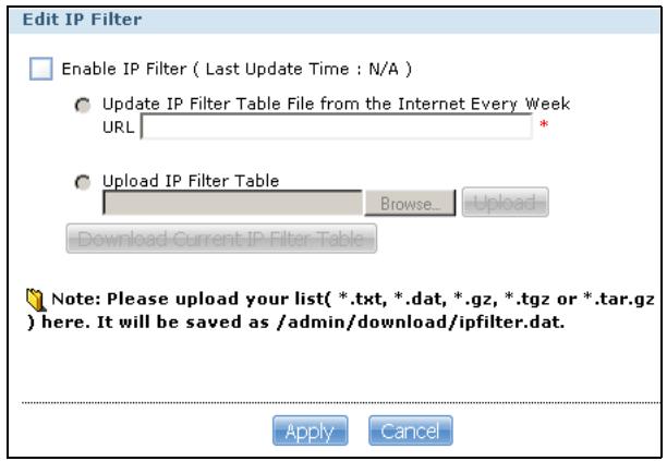 ZYXEL NSA221 - Edit IP Filter - 1