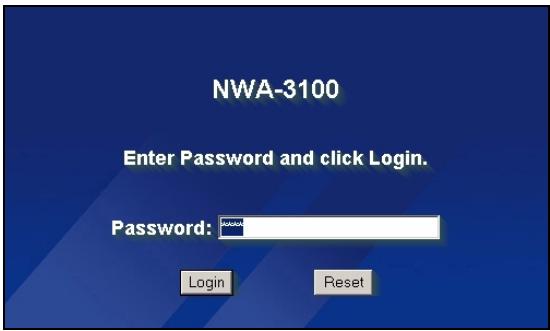 ZYXEL NWA-3100 - Log Into the Web Configurator - 4
