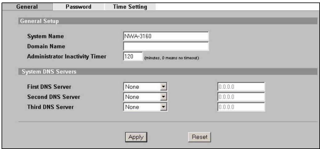 ZYXEL NWA-3160 - Ajustar la configuración del sistema - 2