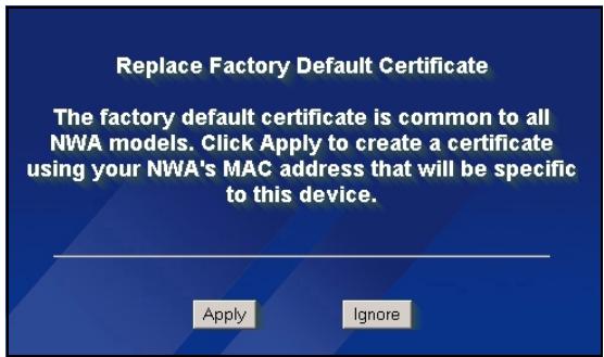 ZYXEL NWA-3160 - Ouvrez une session dans le configurateur web - 7