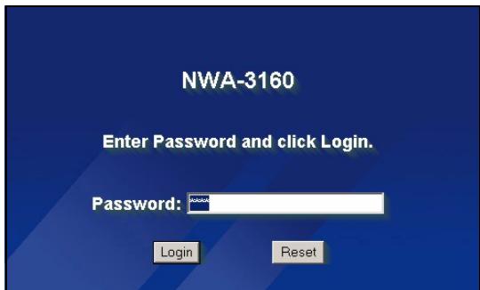 ZYXEL NWA-3160 - Log Into the Web Configurator - 4
