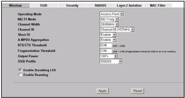 ZYXEL NWA-3160 - Configure Wireless Settings - 1