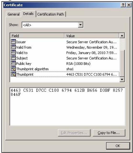 ZYXEL NWA-3166 - Checking the Fingerprint of a Certificate - 2