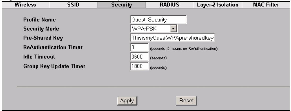 ZYXEL NWA-3166 - Set Up Security for the Guest Profile - 1