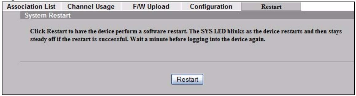 ZYXEL NWA-3166 - Restart Screen - 1