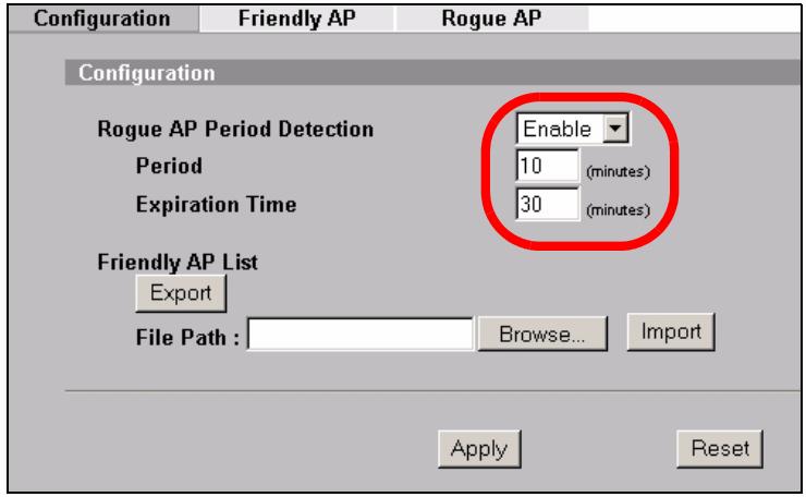 ZYXEL NWA-3166 - Activate Periodic Rogue AP Detection - 1