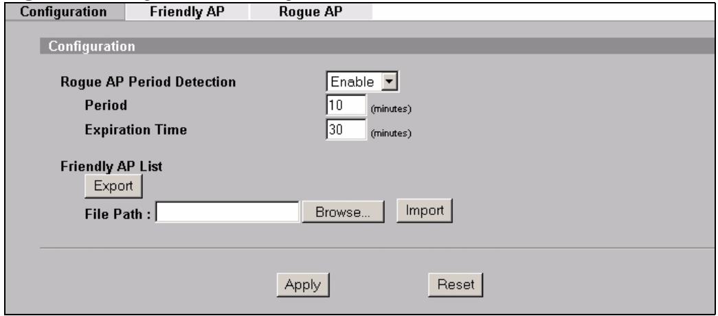 ZYXEL NWA-3166 - Configuration Screen - 1