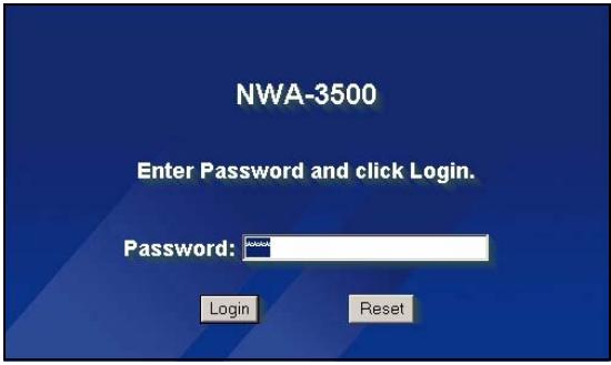 ZYXEL NWA-3500 - Log Into the Web Configurator - 4