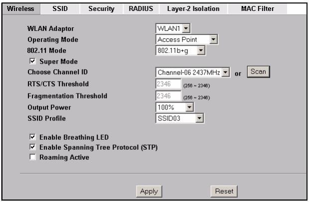 ZYXEL NWA-3500 - Configure Wireless Settings - 1