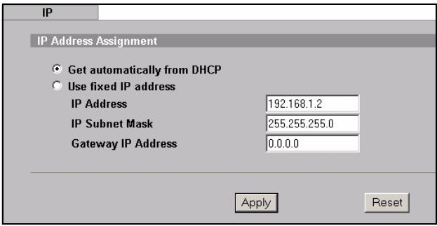 ZYXEL NWA-3500 - Sélectionnez Get automatically from DHCP - 1