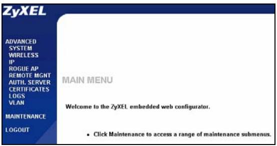 ZYXEL NWA-3500 - Log Into the Web Configurator - 8