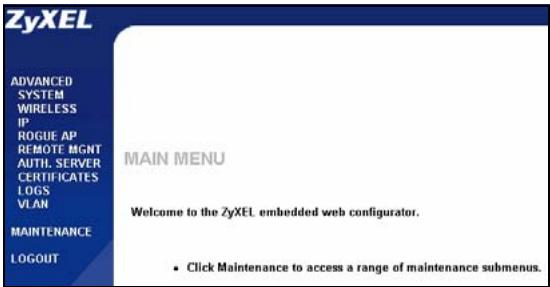 ZYXEL NWA-3500 - Log Into the Web Configurator - 8