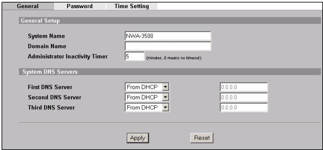 ZYXEL NWA-3500 - Configura le impostazioni del sistema - 2