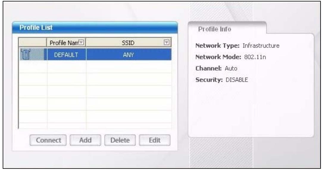 ZYXEL NWD-170 - The Profile Screen - 1
