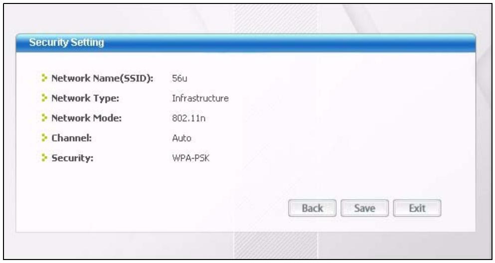 ZYXEL NWD-170 - Confirm Save Screen - 1