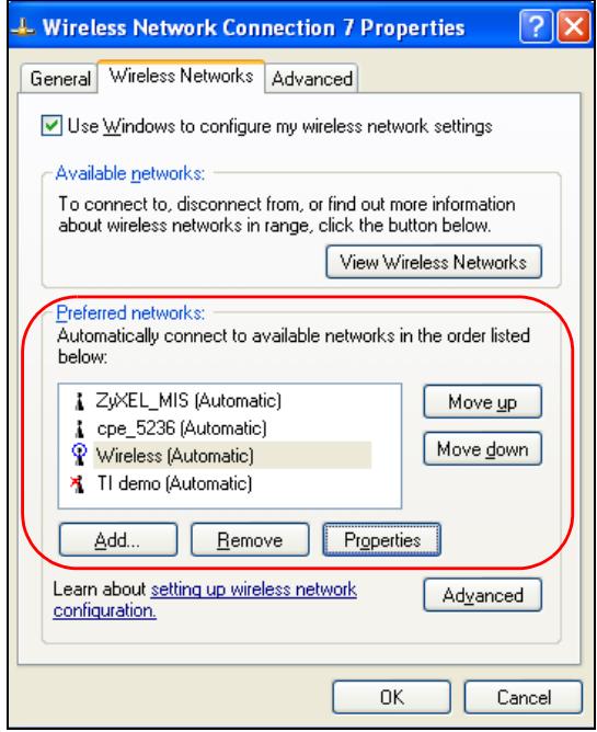 ZYXEL NWD-170 - Ordering the Preferred Networks - 1