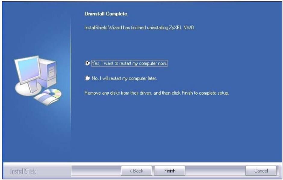 ZYXEL NWD-310N - Uninstalling the ZyXEL Utility - 3