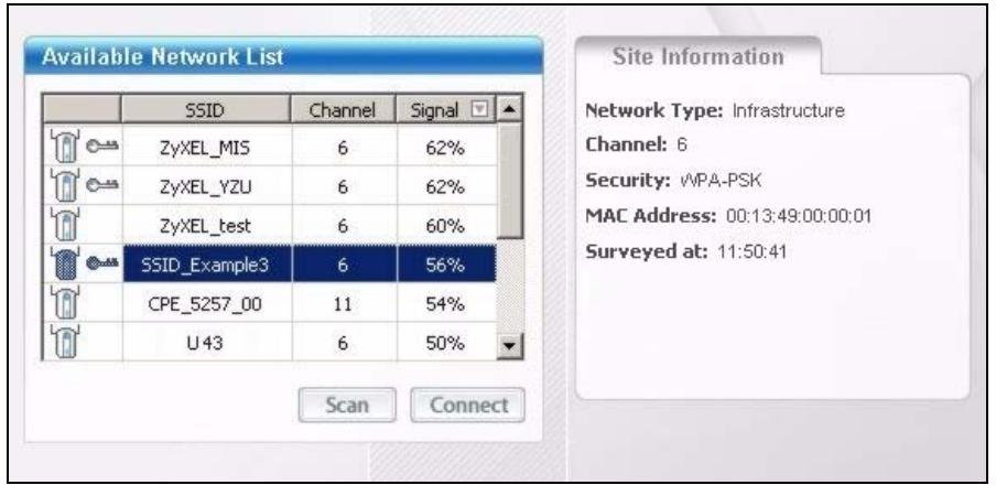 ZYXEL NWD-310N - Manually Connecting to a Wireless LAN - 1