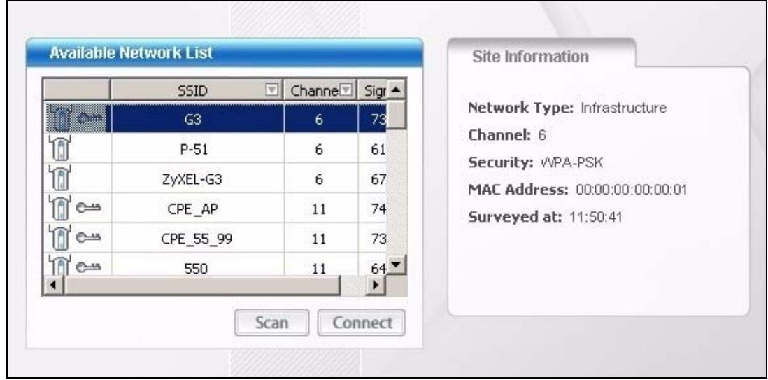 ZYXEL NWD-310N - The Site Survey Screen - 1