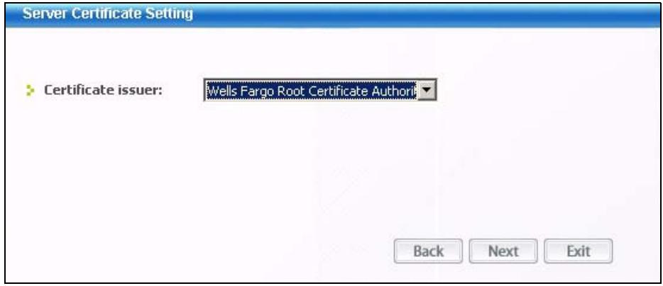 ZYXEL NWD-310N - Server Certificate Setting Screen - 1