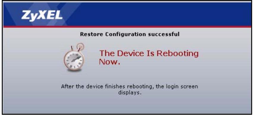 ZYXEL P-2302HWL-P1 - Restore Configuration Screens - 1