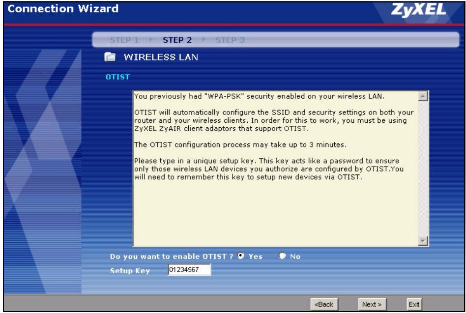 ZYXEL P-2302HWL-P1 - OTIST Screen - 1