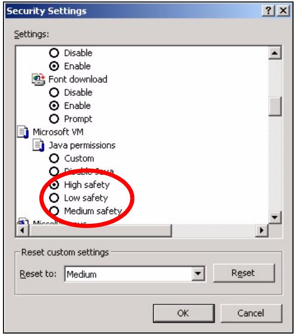 ZYXEL P-2302HWL-P1 - Java Permissions - 1