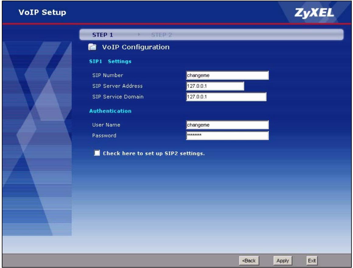 ZYXEL P-2302HWL-P1 - SIP Settings - 1