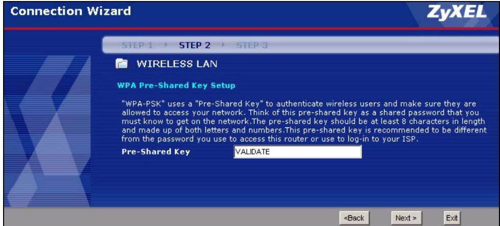 ZYXEL P-2302HWL-P1 - Manually Assign a WPA or WPA2 key - 1