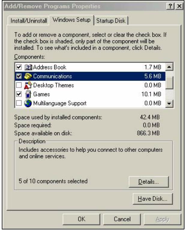 ZYXEL P-2302HWL-P1 - Installing UPnP in Windows Me - 1