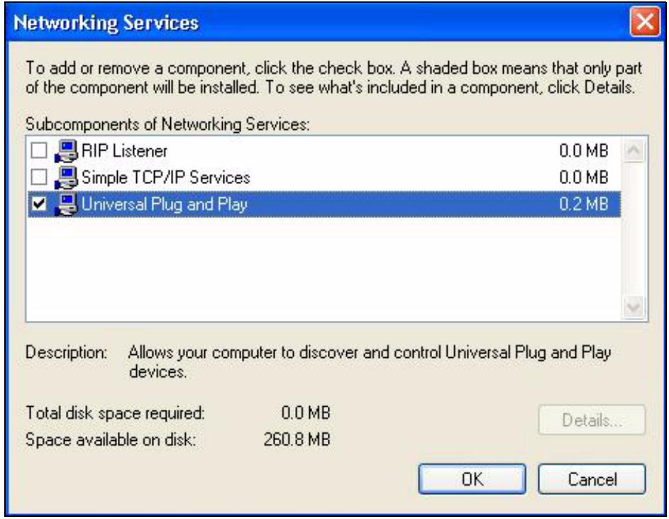 ZYXEL P-2302HWL-P1 - Installing UPnP in Windows XP - 3