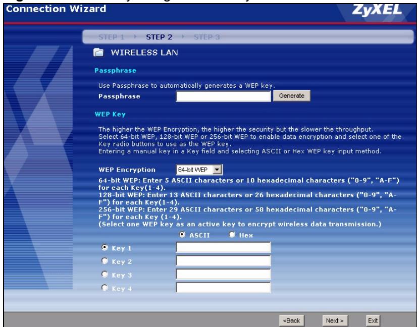 ZYXEL P-2302HWL-P1 - Manually Assign a WEP key - 1