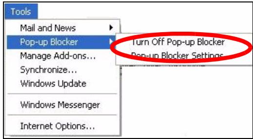 ZYXEL P-2302HWL-P1 - Internet Explorer Pop-up Blockers - 1