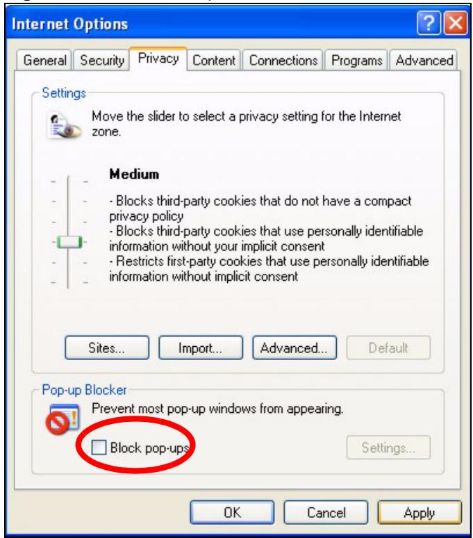 ZYXEL P-2302HWL-P1 - Internet Explorer Pop-up Blockers - 2