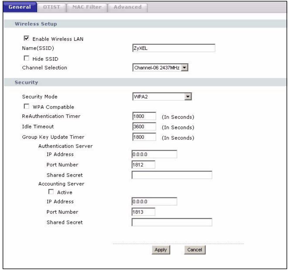 ZYXEL P-2302HWL-P1 - WPA(2) Authentication Screen - 1