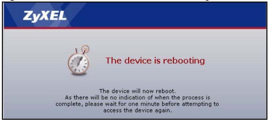 ZYXEL P-2302HWUDL-P1 - Restart Screen - 2