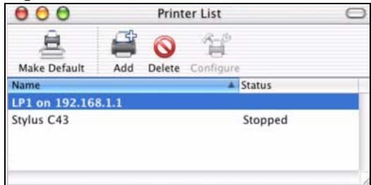 ZYXEL P-2302HWUDL-P1 - Macintosh OS X Adding Printer Example - 8