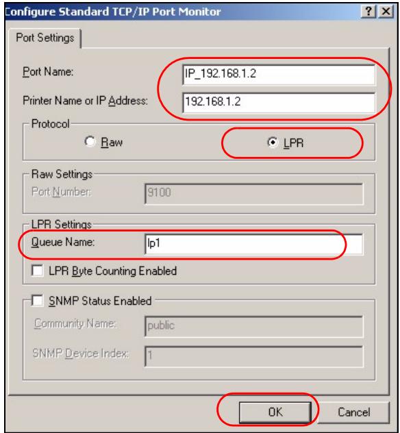 ZYXEL P-2302HWUDL-P1 - Configure a TCP/IP Printer Port - 9