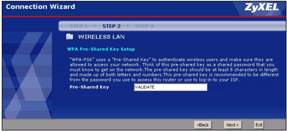 ZYXEL P-2302HWUDL-P1 - Manually Assign a WPA or WPA2 key - 1