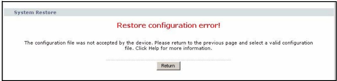 ZYXEL P-2302HWUDL-P1 - Restore Configuration Screens - 4