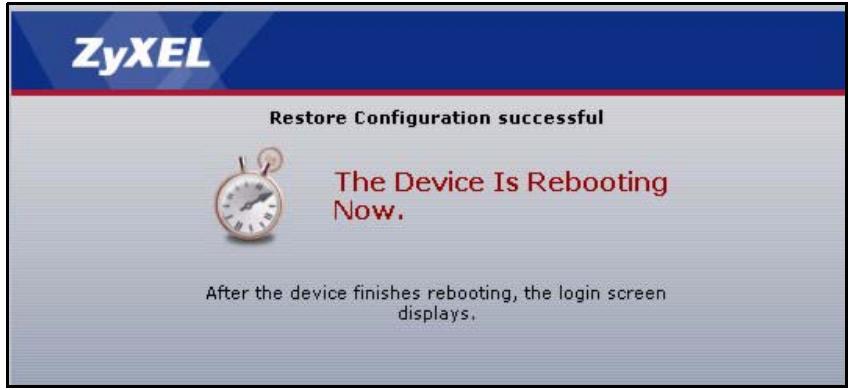 ZYXEL P-2302HWUDL-P1 - Restore Configuration Screens - 2