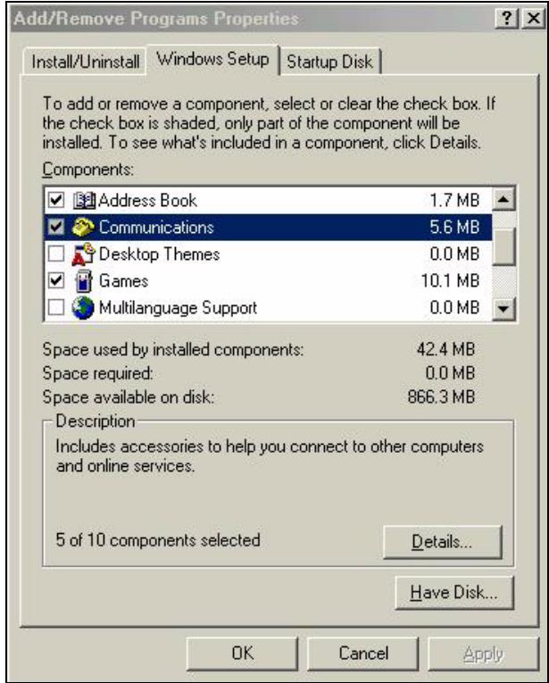 ZYXEL P-2302HWUDL-P1 - Installing UPnP in Windows Me - 1