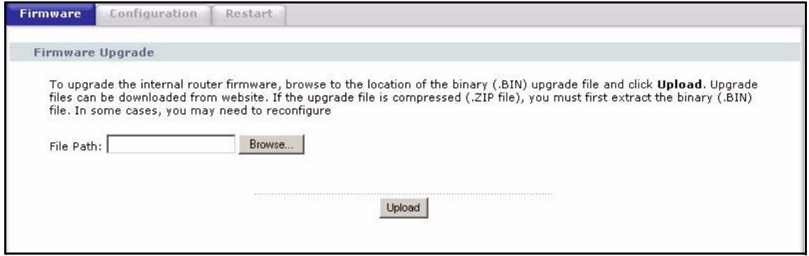ZYXEL P-2302HWUDL-P1 - Firmware Screen - 2