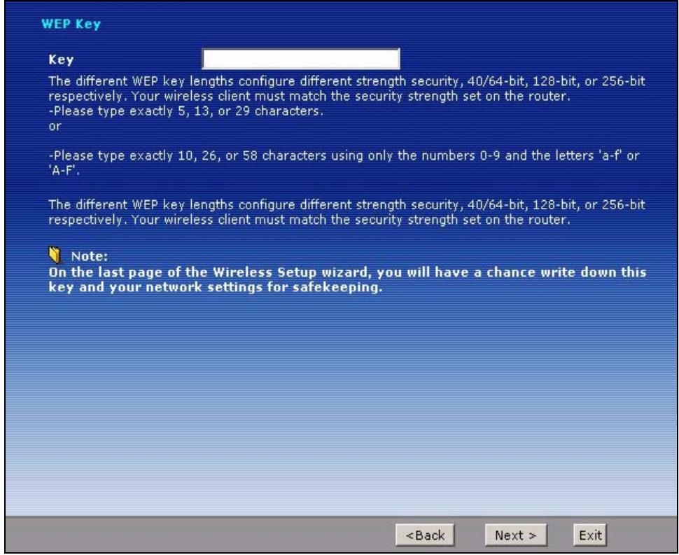 ZYXEL P-2602HWL-D7A - Manually Assign a WEP key - 1