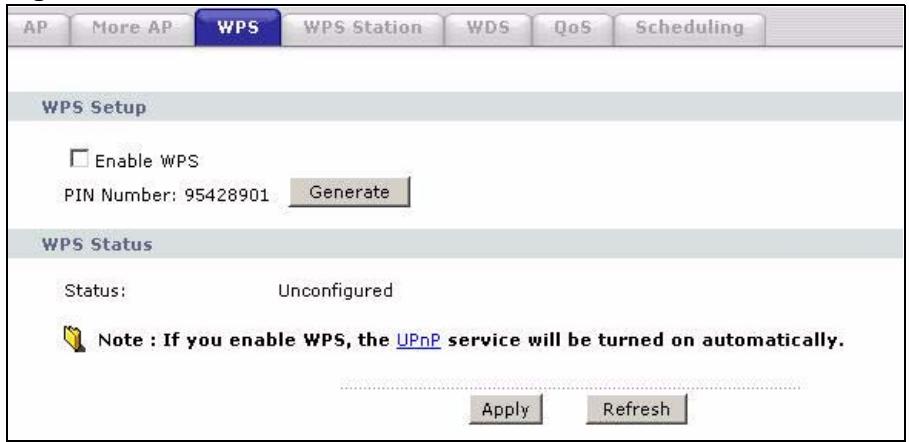ZYXEL P-660HN - The WPS Screen - 1