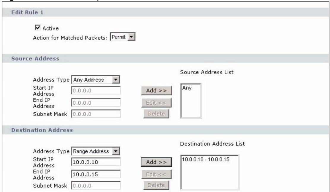 ZYXEL P-660HN - Firewall Rule Setup Example - 3