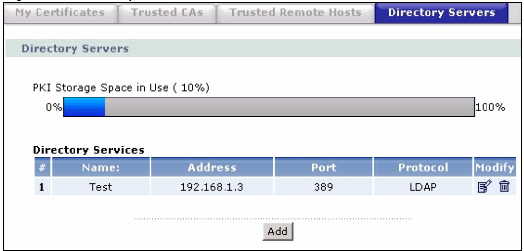 ZYXEL P-660HN - The Directory Servers Screens - 1